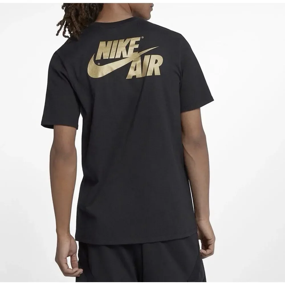 Nike Jordan Black T Shirt Gold Top 3 Rookie Size XL BQ3785-010 NWT Double Sided
